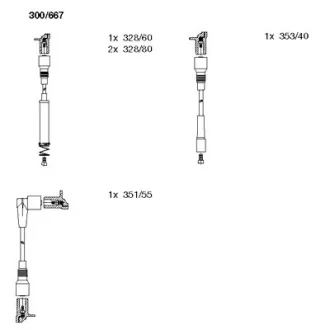 Проводи запалювання Opel Kadett 2.0i 86-93 (к-кт) 300/667 BREMI 300-667