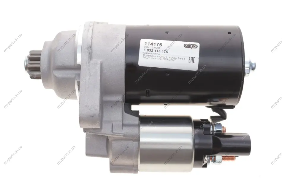 Стартер Audi A3/Skoda Octavia/VW Golf 1.6 03-13 (12V/1kw) (z=10) = 114176 HC- F 032 114 176 CARGO F-032-114-176 (фото 1)