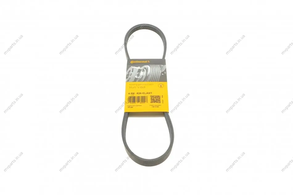 Ремінь генератора Subaru Forester/Impreza/Legacy/Outback 2.0/2.5AWD/WRX 08- CONTINENTAL 4PK826 ELAST Contitech 4PK826-ELAST (фото 1)