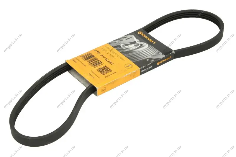 Ремінь генератора BMW 3 (E46)/X3 (E83) 01-07/Fiat Stilo 1.6 16V 01-08 CONTINENTAL 4PK917 ELAST Contitech 4PK917-ELAST (фото 1)