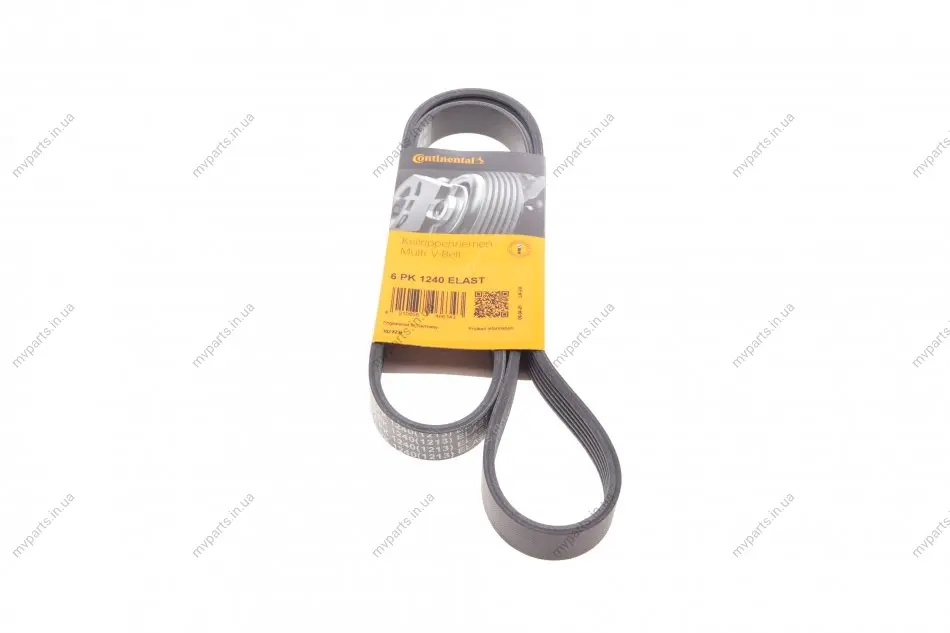 Ремінь генератора Ford Focus 1.8/2.0 04-12 CONTINENTAL 6PK1240 ELAST Contitech 6PK1240-ELAST (фото 1)