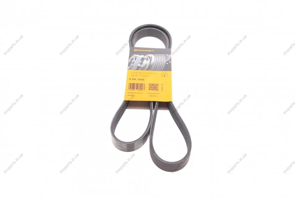 Ремінь генератора Ford Transit Connect 02-13/Focus 99-05/Toyota Avensis 03-12/Corolla 01-07/Renault CONTINENTAL Contitech 6PK1420 (фото 1)