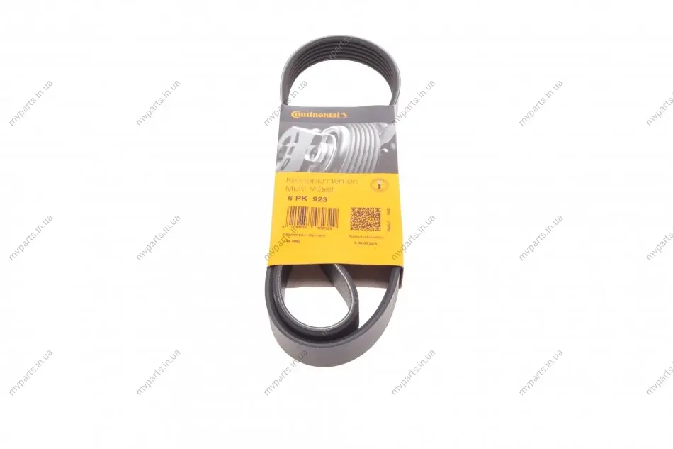 Ремінь генератора VW T4/Caddy 1.9D/TD 90-03/Toyota Corolla/Auris 1.4D 06-14/Kia Rio 1.25 17- CONTINENTAL Contitech 6PK923 (фото 1)