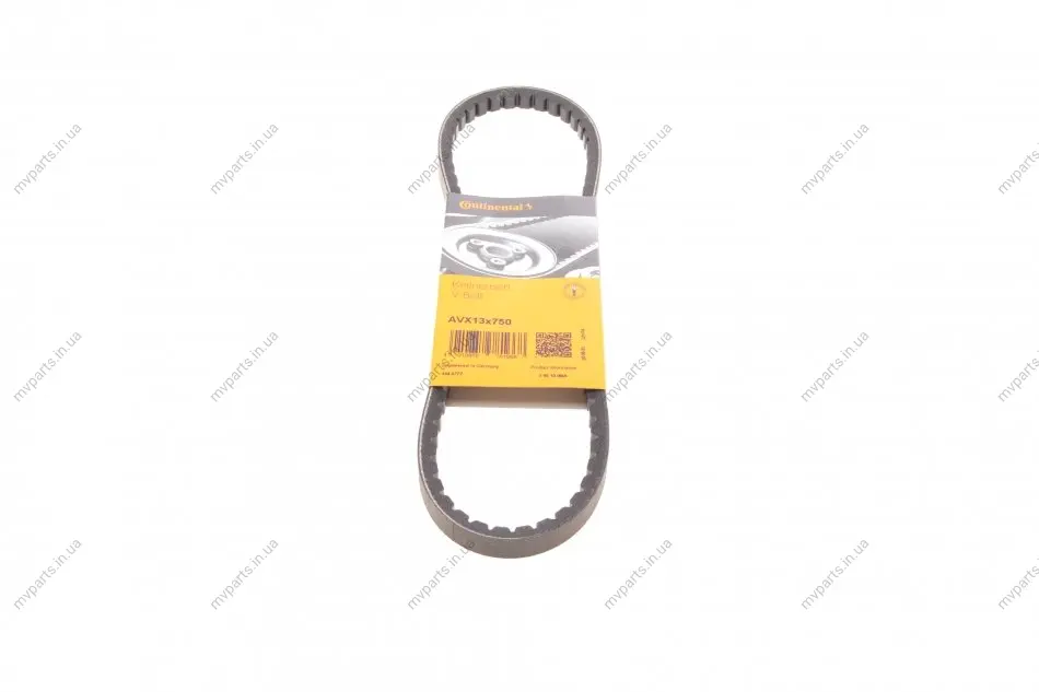 Ремінь генератора Fiat Tipo 1.8 90-95/Mitsubishi Pajero 2.0i/2.6 83-90/L300 2.5D 83-04 CONTINENTAL Contitech AVX13X750 (фото 1)