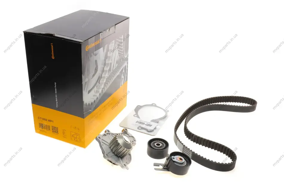 Комплект ГРМ + помпа Citroen Berlingo/C4/C3/C5/Jumpy/Peugeot Partner/206/307/308 1.6HDI 04-(25x137z) CONTINENTAL Contitech CT1092WP1 (фото 1)