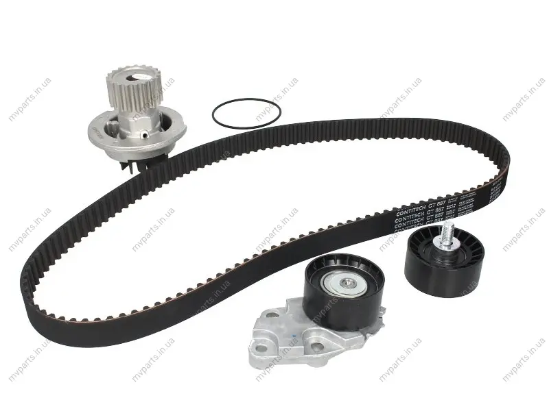 Комплект ГРМ + помпа Daewoo Nubira/Chevrolet Aveo/Lacetti 1.4/1.6 97- (127z) (WP6048) CONTINENTAL Contitech CT887WP2 (фото 1)