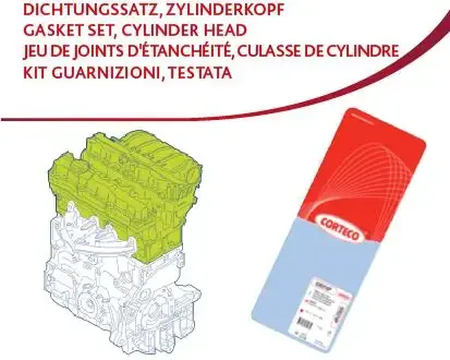 Комплект прокладок (верхній) Opel Astra 2.0/2.2DTI 98-05 CORTECO 418631P (фото 1)