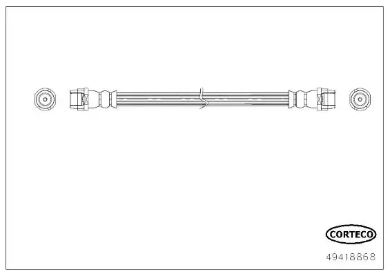 Шланг гальмівний (задній) Chevrolet Aveo 1.2-1.4 11- (d=249mm) CORTECO 49418868 (фото 1)