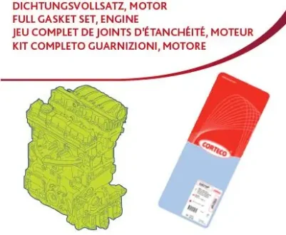 Комплект прокладок повн. VAG 2.0 TDI 16V (вир-во Corteco) CORTECO 83404025
