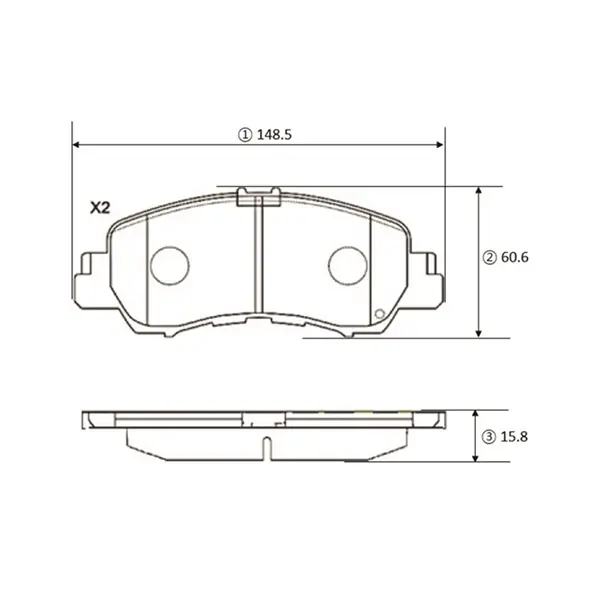 Колодки гальм Mitsubishi Eclipse Cross 17- перед. OLD CKM-79 (вир-во) CTR GK1448 (фото 1)
