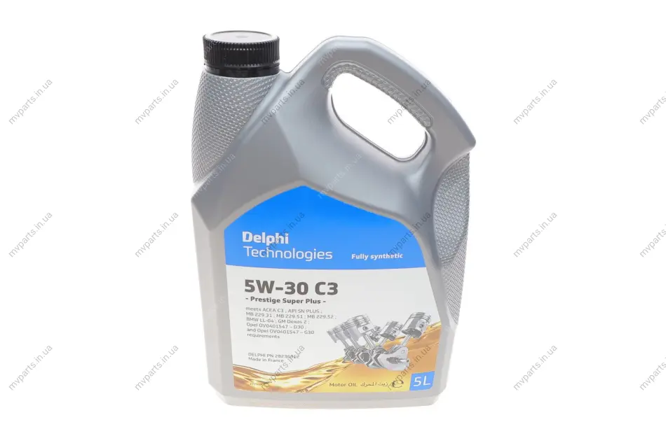 Олива 5W30 Prestige Super Plus C3 (5L) (MB 229.51/229.52/Opel Dexos 2) DELPHI Delphi 28236312 (фото 1)