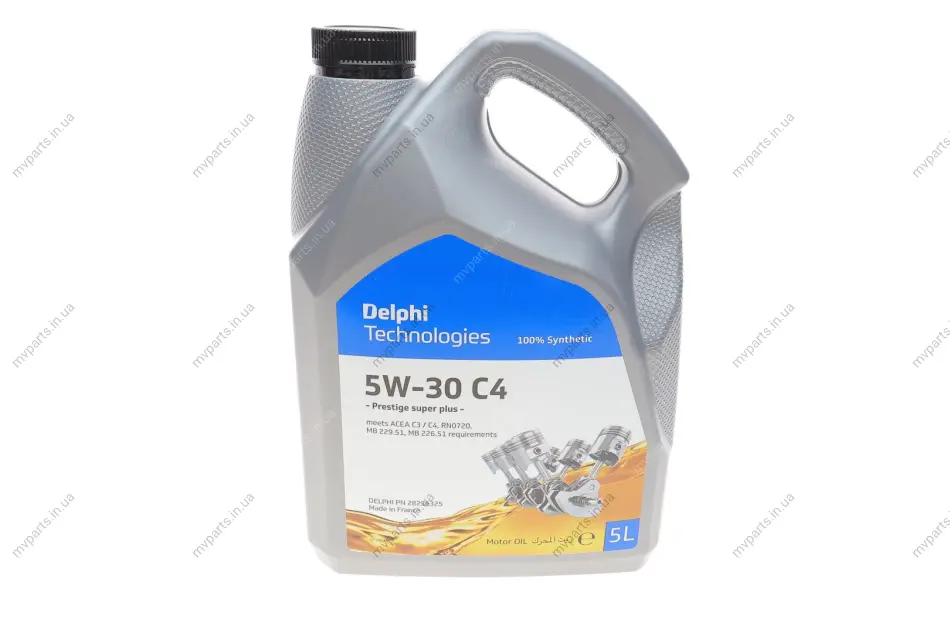 Олива 5W30 Prestige Super Plus C4 (5L) (RN0720/MB 229.51/MB226.51) DELPHI Delphi 28236325 (фото 1)
