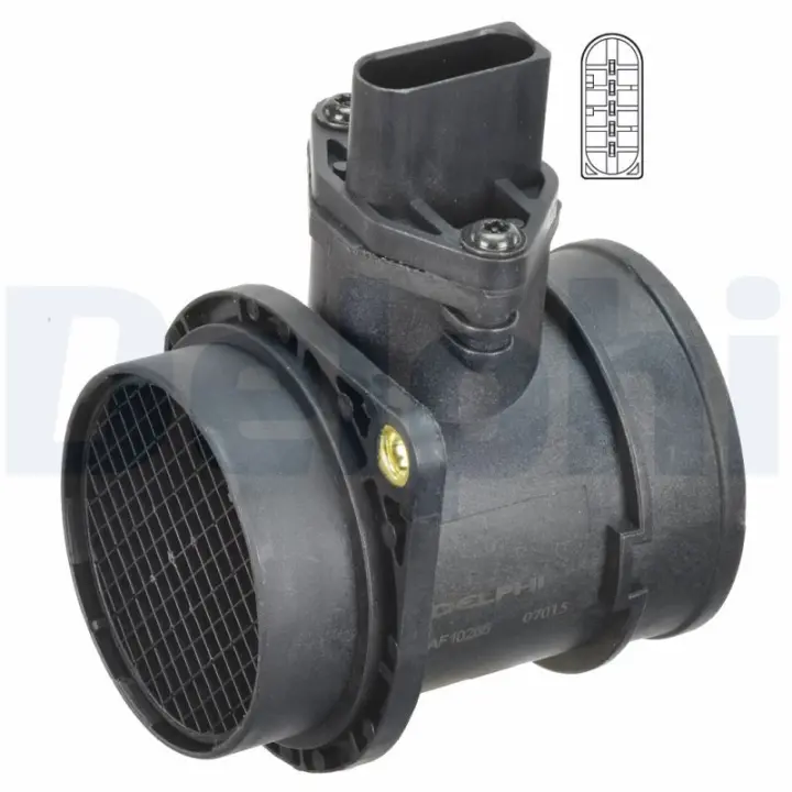 Витратомір повітря VW Golf IV 1.9 TDI 97-06 DELPHI Delphi AF10265-12B1 (фото 1)