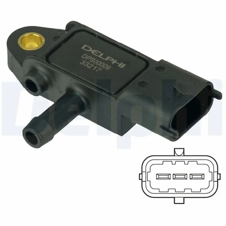 Датчик тиску вихлопних газів Opel Astra H/Corsa D 1.7-1.9CDTI 05- DELPHI Delphi DPS00009 (фото 1)