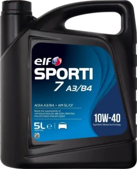 Олива моторна SPORTI 7 A3/B4 10W-40 (Каністра 5л) ELF 214254