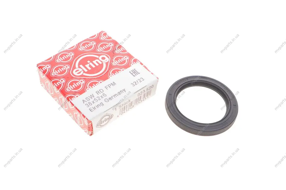Сальник колінвалу (передній) Ford Focus/Fiesta 1.25-1.6i 16V 95- (38x52x6) 023.520 ELRING 023-520 (фото 1)