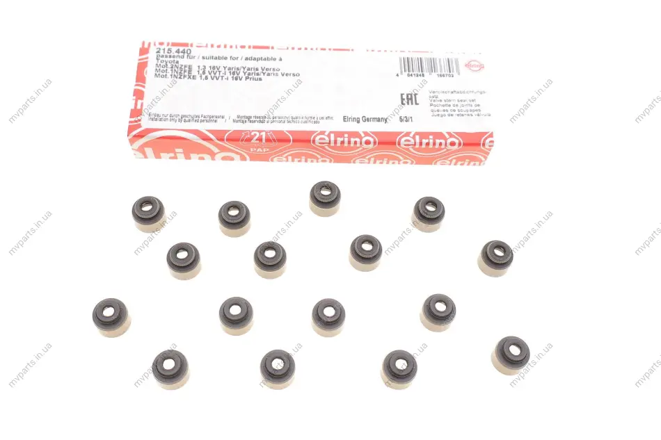 Сальник клапана (впуск/випуск) Toyota Corolla/Prius/Yaris 1.3/1.5 99- (к-кт) 215.440 ELRING 215-440 (фото 1)