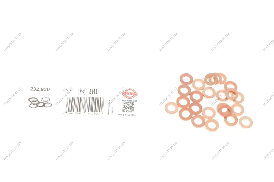 Шайба під форсунку VW Polo V 1.4 TDI 14-17 (7x12.3x2) 232.930 ELRING 232-930 (фото 1)