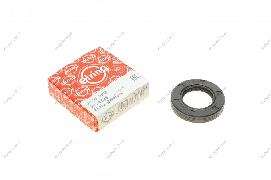 Сальник розподільного валу Land Rover Discovery/Range Rover 2.7/3.0 TD 04- (26x45x8) 339.280 ELRING 339-280 (фото 1)