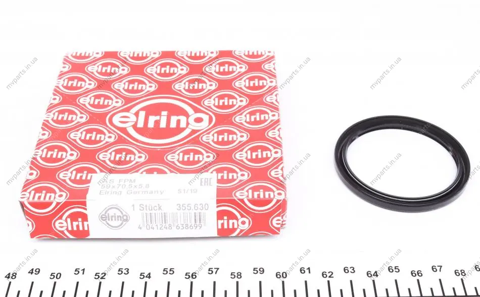 Сальник колінвалу (передній) Mazda 3/6/CX-7 2.2 MZR-CD 08-13 (59x70.5x6) 355.630 ELRING 355-630 (фото 1)