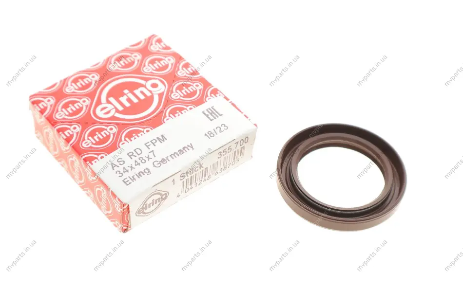 Сальник колінвалу (передній) Hyundai i10/i20/i30/Kia Rio 08- (34x48x7) 355.700 ELRING 355-700 (фото 1)