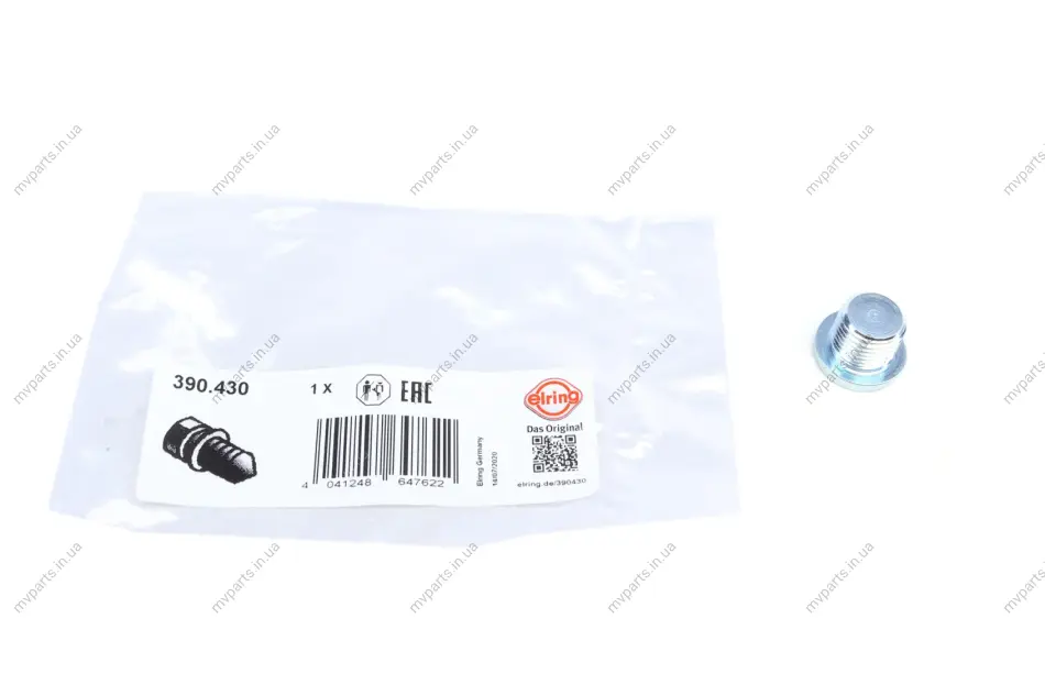 Болт зливу оливи Citroen/Dacia/Nissan/Opel/Peugeot/Renault/Volvo (M16x1.5) 390.430 ELRING 390-430 (фото 1)