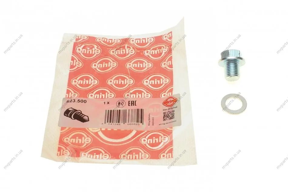 Болт зливу оливи + шайба Hyundai Accent/Kia Rio/Mitsubishi Lancer/Suzuki Grand Vitara 90- (M14x1.5) 523.500 ELRING 523-500 (фото 1)