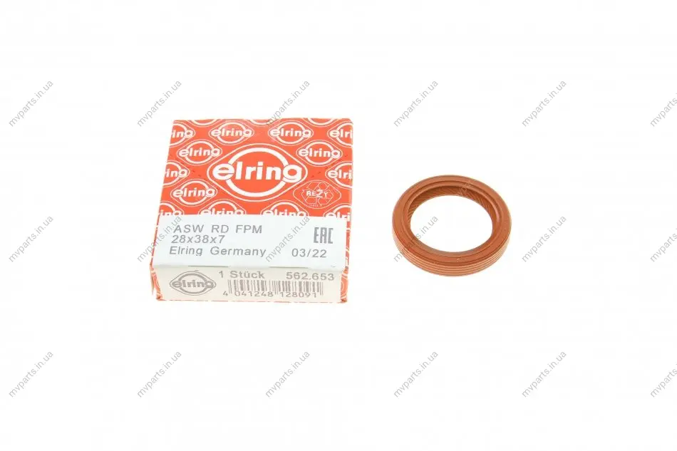 Сальник розподільного валу Ford Connect 1.8Di/TDCi 02- (28x38x7) 562.653 ELRING 562-653 (фото 1)