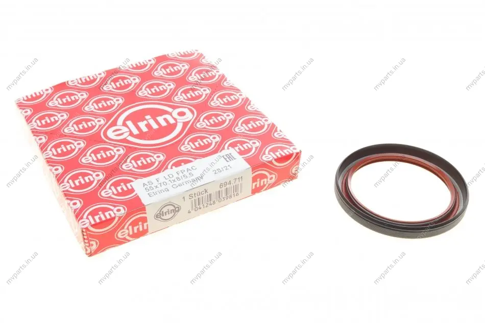 Сальник розподільного валу Opel Ascona/Astra/Kadett/Omega/Vectra 1.8/2.0 85-00 (55x70x8) 694.711 ELRING 694-711 (фото 1)