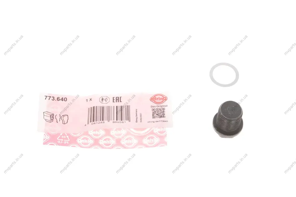 Болт зливу оливи + шайба Volvo 850/960/C30/C70/S40/S60/S80/S90/V40/V60/V70/V90 -12 (M18x1.5) 773.640 ELRING 773-640 (фото 1)