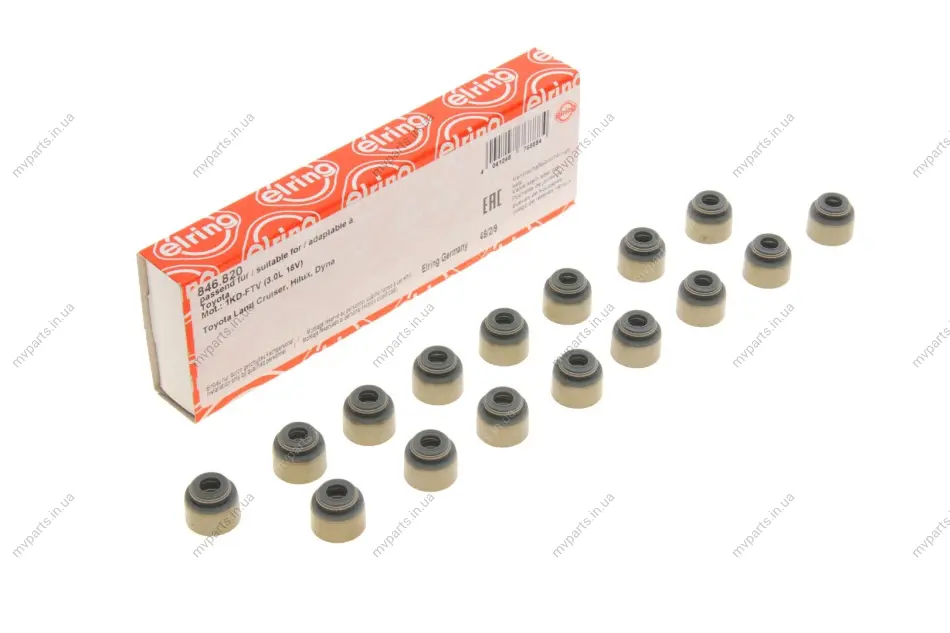 Сальник клапана (впуск/випуск) Toyota Corolla/Yaris 1.4D 01- (6x14x11) (к-кт) 846.820 ELRING 846-820 (фото 1)