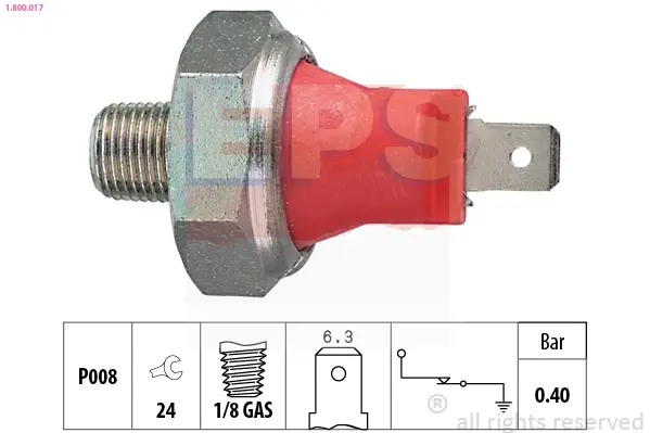 Датчик тиску оливи Hyundai Accent/Mazda 323/Toyota Corolla/Mitsubishi Outlander (0,40 бар) 1.800.017 EPS 1-800-017 (фото 1)