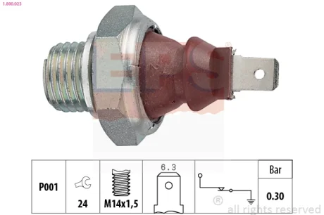Датчик тиску оливи Opel Corsa/Kadett 1.0-1.6/1.7D (M14x1.5) 1.800.023 EPS 1-800-023