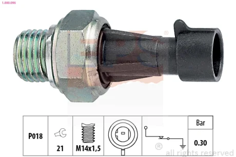 Датчик тиску оливи Citroen Jumper/Peugeot Boxer 2.8HDi 95- (M14x1.5) (чорний) 1.800.096 EPS 1-800-096