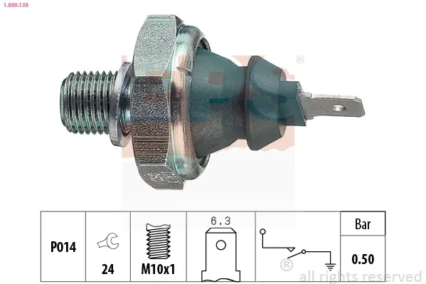 Датчик тиску оливи VW Golf/Polo 1.4 16V 95- 1.800.138 EPS 1-800-138 (фото 1)