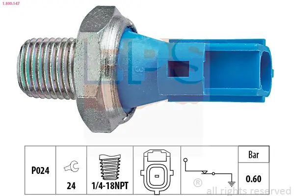 Датчик тиску оливи Ford Transit 2.4D 00-06 (0.6 bar) 1.800.147 EPS 1-800-147 (фото 1)