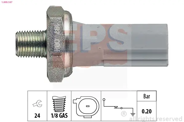 Датчик тиску оливи Mitsubishi Colt/Galant/L200 02-/Peugeot 4007/4008 07- (0,2 bar) 1.800.187 EPS 1-800-187 (фото 1)