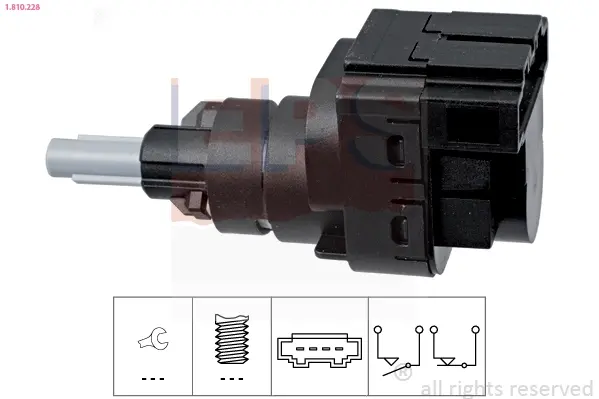 Датчик педалі гальма VW Caddy III 1.9TDi 05-10 (4 конт.) 1.810.228 EPS 1-810-228 (фото 1)