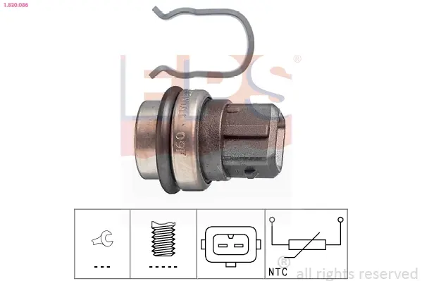 Датчик температури охолоджуючої рідини VW Caddy II -92/LT 28-55 -96/T4 -03 1.830.086 EPS 1-830-086 (фото 1)