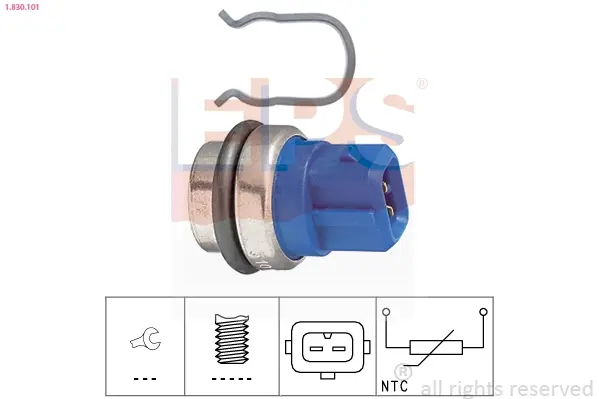 Датчик температури охолоджуючої рідини VW Caddy I/II/T4 1.4-2.5 85-04 (2 конт.) (синій) 1.830.101 EPS 1-830-101 (фото 1)