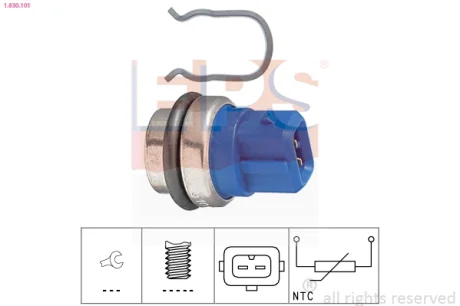 Датчик температури охолоджуючої рідини VW Caddy I/II/T4 1.4-2.5 85-04 (2 конт.) (синій) 1.830.101 EPS 1-830-101