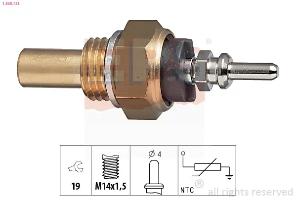 Датчик температури охолоджуючої рідини MB (W123) 76-/(W124) 2.0-3.0 84- (OM615/OM616/OM617/OM601/OM602) 1.830.131 EPS 1-830-131 (фото 1)