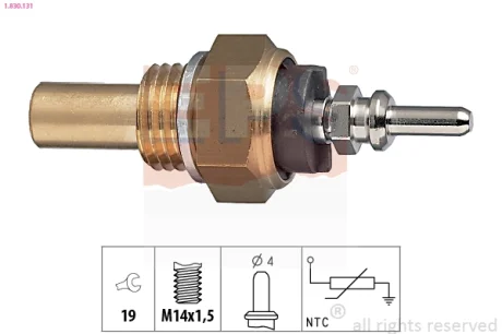 Датчик температури охолоджуючої рідини MB (W123) 76-/(W124) 2.0-3.0 84- (OM615/OM616/OM617/OM601/OM602) 1.830.131 EPS 1-830-131