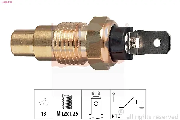 Датчик температури охолоджуючої рідини Nissan Serena 1.6-2.0/2.0-2.3D 91- 1.830.159 EPS 1-830-159 (фото 1)