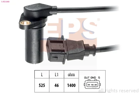 Датчик положення колінвалу VW Caddy II/Golf III/IV 1.9TDI/SDI 93-04 1.953.068 EPS 1-953-068