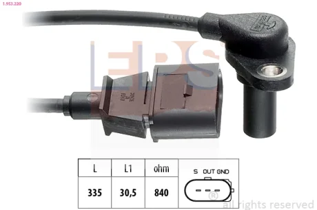 Датчик положення колінвалу Audi A3/Skoda Octavia/VW Golf/Seat Leon 1.6-2.8 96-10 1.953.220 EPS 1-953-220