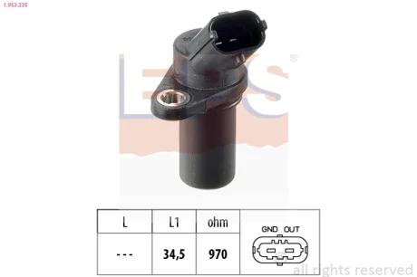Датчик положення колінвалу Opel Astra G/Vectra C 2.0-2.2 DTI 99- 1.953.235 EPS 1-953-235
