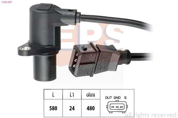 Датчик положення колінвалу Audi 1.8T/VW Passat B4 1.6/1.8i 96-00 1.953.297 EPS 1-953-297 (фото 1)