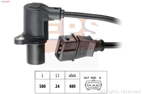 Датчик положення колінвалу Audi 1.8T/VW Passat B4 1.6/1.8i 96-00 1.953.297 EPS 1-953-297