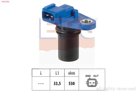 Датчик положення розподільного валу Ford Fiesta/Focus/Mazda 2/Volvo C30/S40/V50 1.25-1.6 95- 1.953.302 EPS 1-953-302